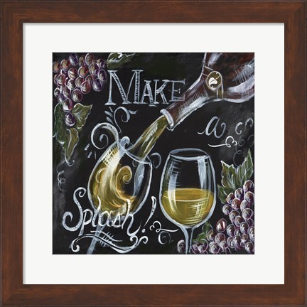 Framed Chalkboard Wine II Print