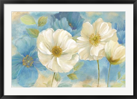 Framed Watercolor Poppies Landscape Print