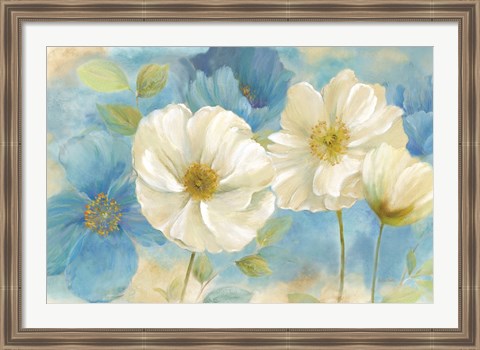 Framed Watercolor Poppies Landscape Print