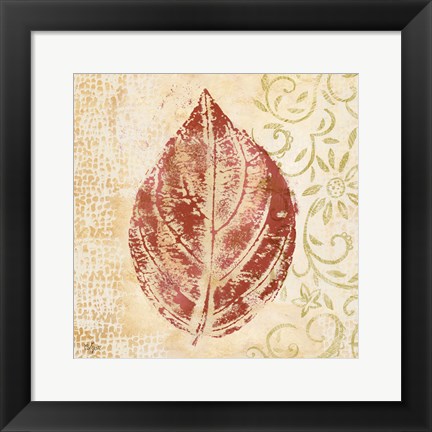 Framed Leaf Scroll II Print