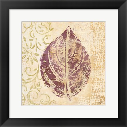 Framed Leaf Scroll III Print