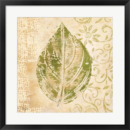 Framed Leaf Scroll IV Print