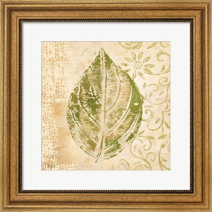 Framed Leaf Scroll IV Print