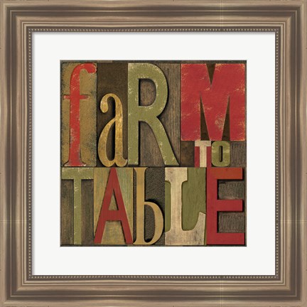 Framed Printers Block Farm To Table I Print