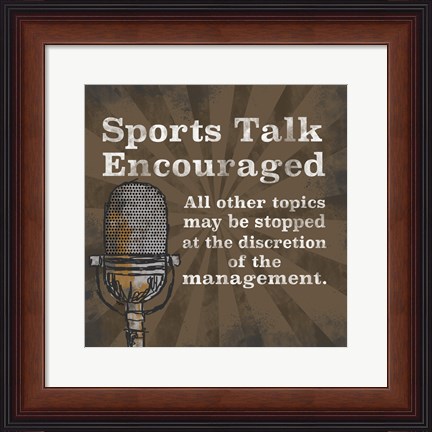 Framed Sports Talk I Print