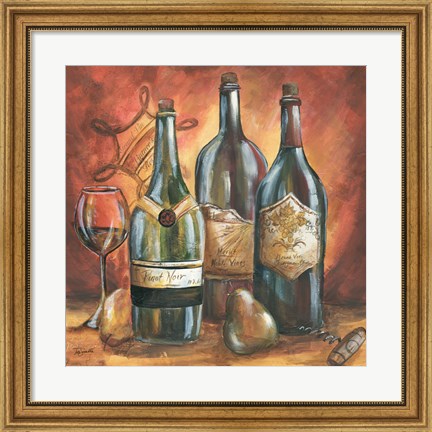 Framed Red and Gold Wine I Print