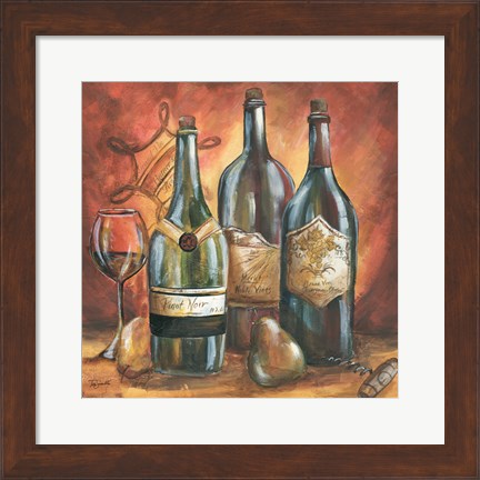 Framed Red and Gold Wine I Print