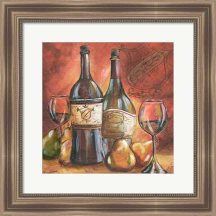 Framed Red and Gold Wine II Print