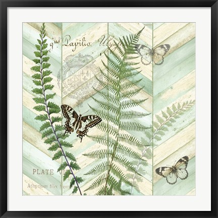 Framed Chevron Botanical II Print