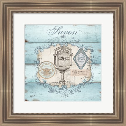 Framed Rustic French Bath I Print