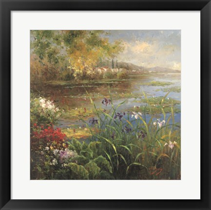 Framed Village Pond Print