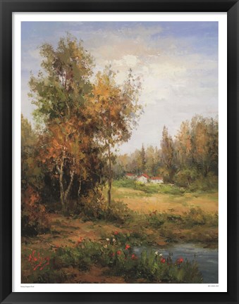 Framed Poppies Pond Print