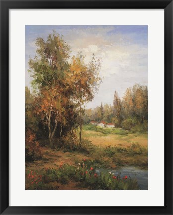 Framed Poppies Pond Print