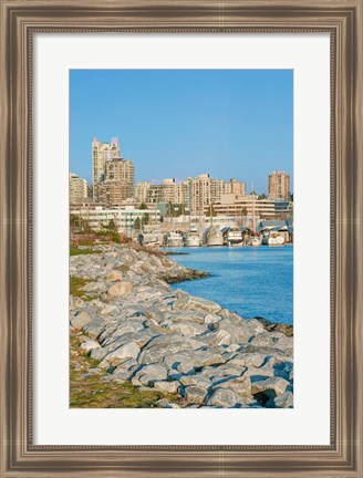 Framed Waterfront, Vancouver, British Columbia, Canada Print