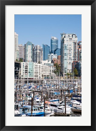 Framed Marina on False Creek, Downtown Vancouver, BC, Canada Print