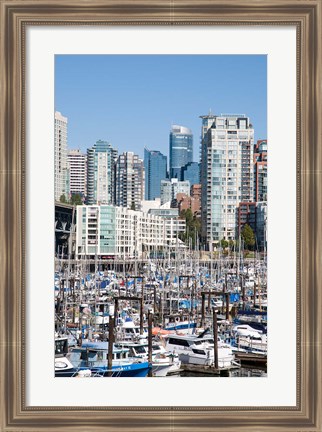 Framed Marina on False Creek, Downtown Vancouver, BC, Canada Print