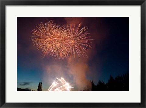 Framed British Columbia, Victoria, Fireworks Show Print