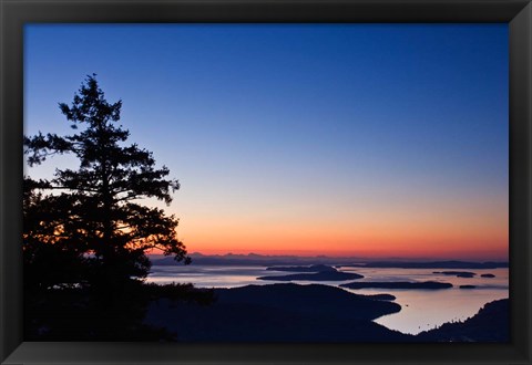 Framed British Columbia, Salt Spring, Mt Maxwell sunrise Print