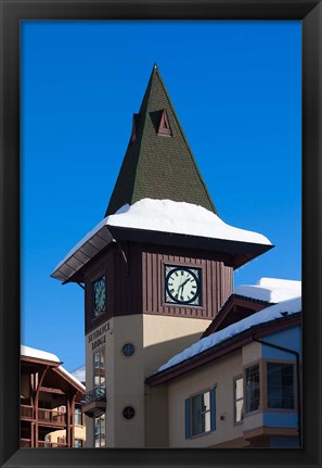 Framed British Columbia, Sun Peaks Resort, clock tower Print