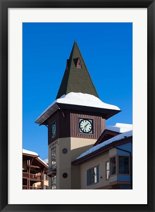 Framed British Columbia, Sun Peaks Resort, clock tower Print