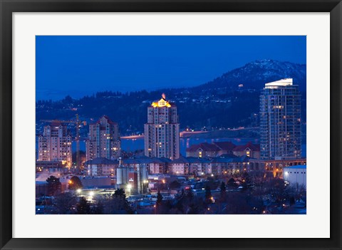 Framed British Columbia, Okanagan Valley, Kelowna Skyline Print