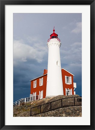 Framed Fisgard Lighthouse, Victoria, Vancouver Island, British Columbia, Canada Print