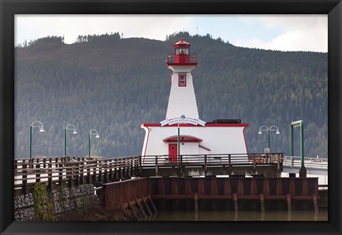 Framed Lighthouse, Port Alberni, Harbor Quay Marina, Vancouver Island, British Columbia, Canada Print