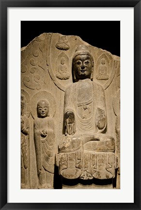 Framed Buddha statue c. 550-577 AD, Shanghai, China Print