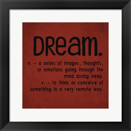 Framed Definitions-Dream II Print