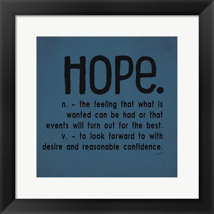 Framed Definitions-Hope III Print