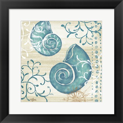 Framed Tranquil Shell II Print