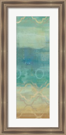 Framed Abstract Waves Blue Panel I Print