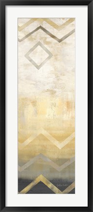 Framed Abstract Waves Black/Gold Panel III Print