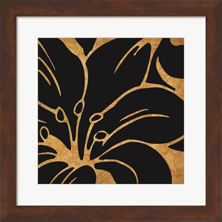 Framed Black and Gold Flora 3 Print