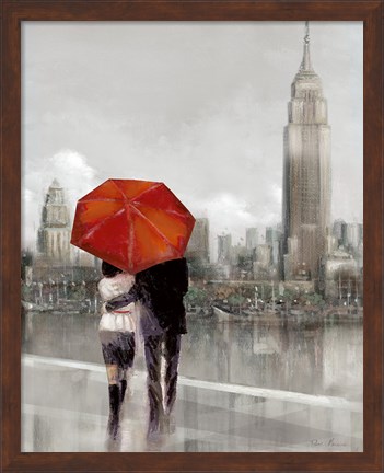 Framed Modern Couple in New York Print