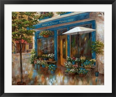 Framed Anna&#39;s Corner Flower Shop Print