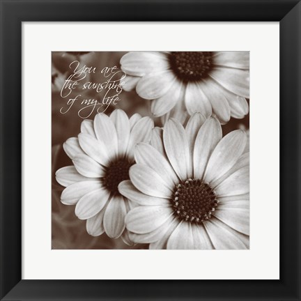 Framed Sepia Blossoms I Print