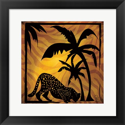 Framed Safari Silhouette I Print