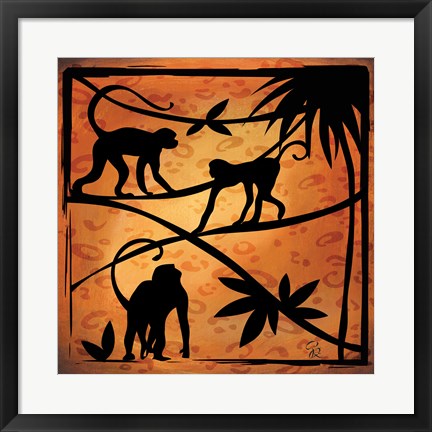 Framed Safari Silhouette II Print