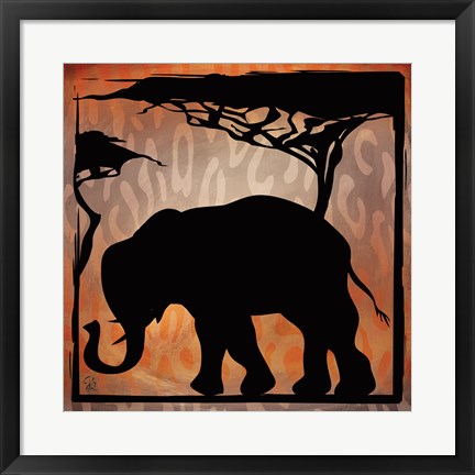 Framed Safari Silhouette IV Print