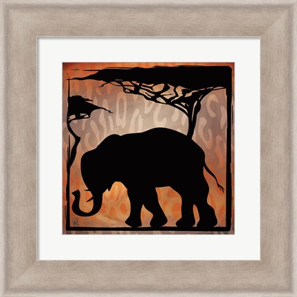 Framed Safari Silhouette IV Print