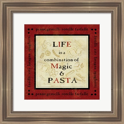 Framed Pasta Sayings I Print