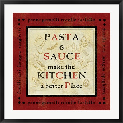 Framed Pasta Sayings II Print