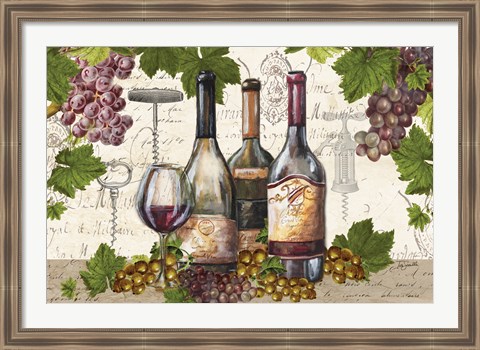 Framed Botanical Wine Landscape Print