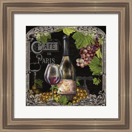 Framed Cafe de Vins Wine II Print