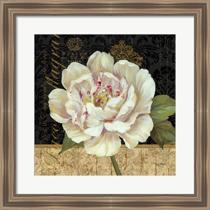 Framed Antique Still Life Peony Print