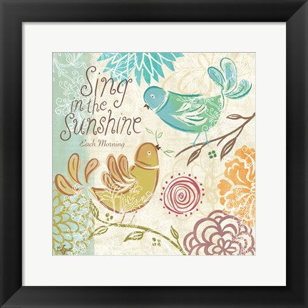 Framed Bird Chirp I Print