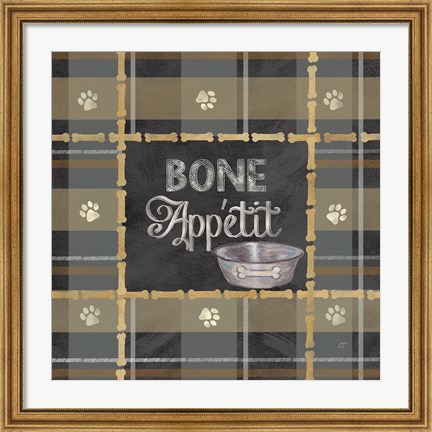 Framed Dog Sentiment Plaid I Print