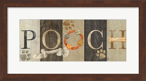 Framed Pooch and Woof Sign I Print