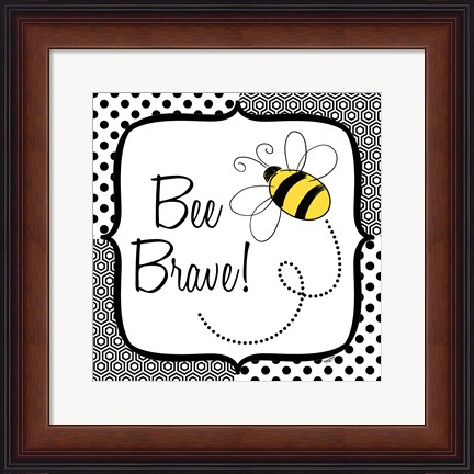 Framed Be Happy and Brave II Print